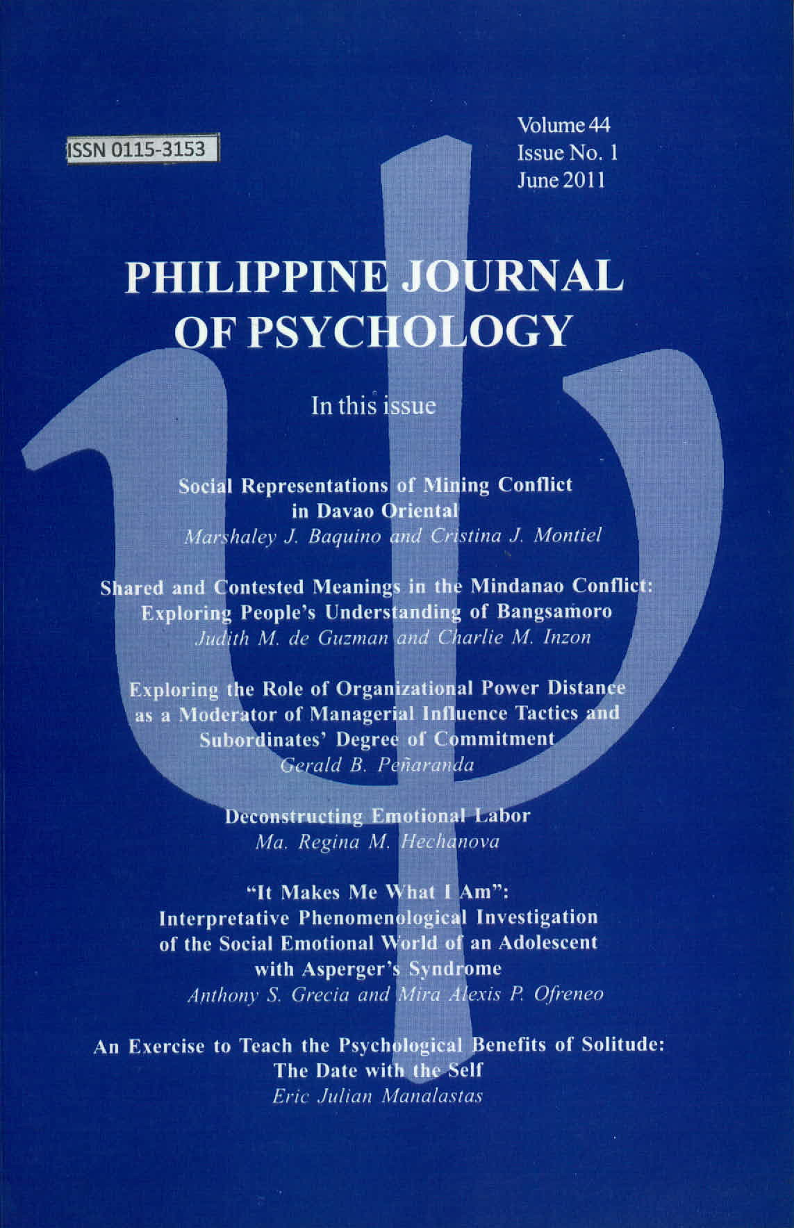 Philippine Journal Of Psychology Vol 44 No 1 Philippine Social