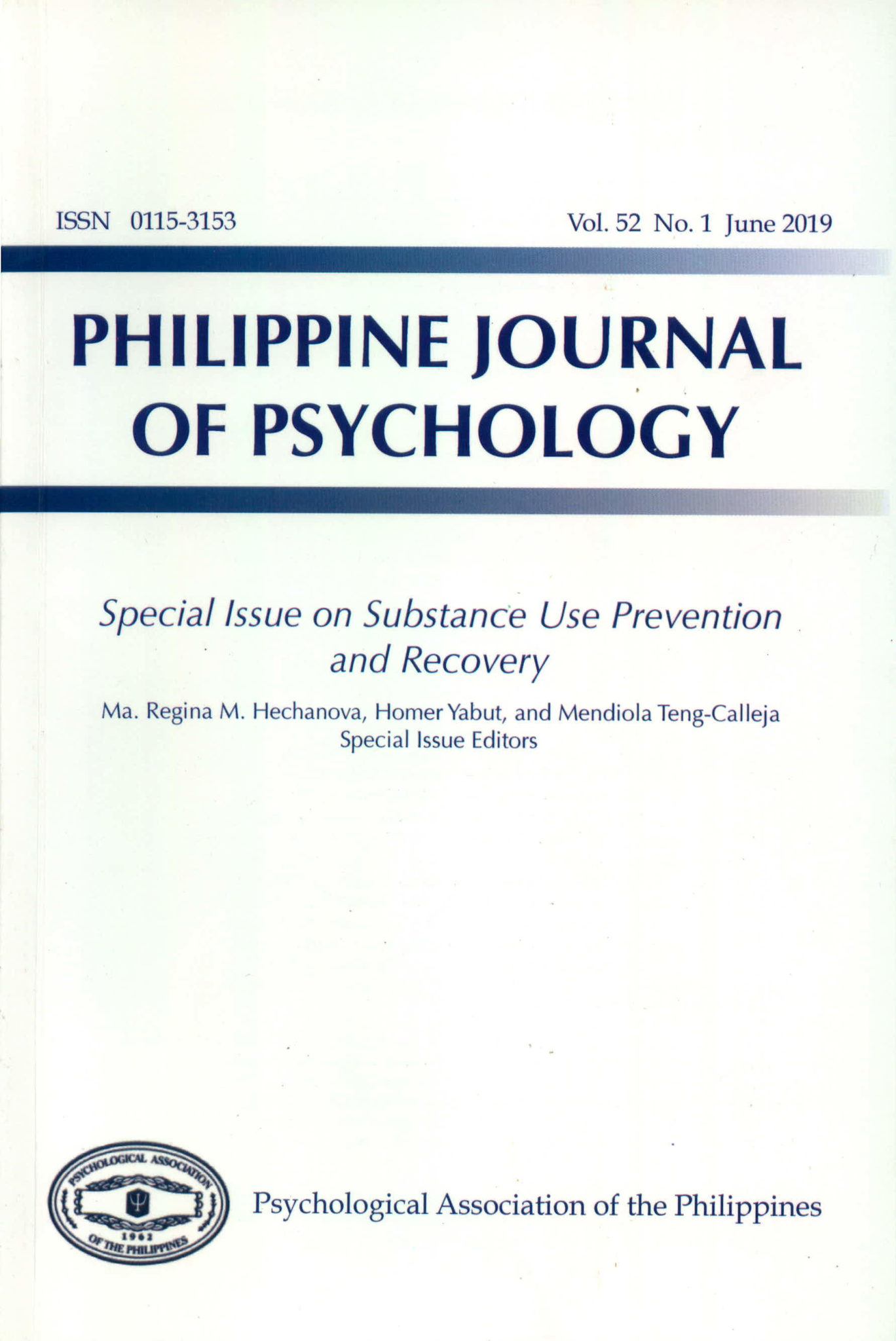 Philippine Journal of Psychology Vol 52 No 1 Philippine Social
