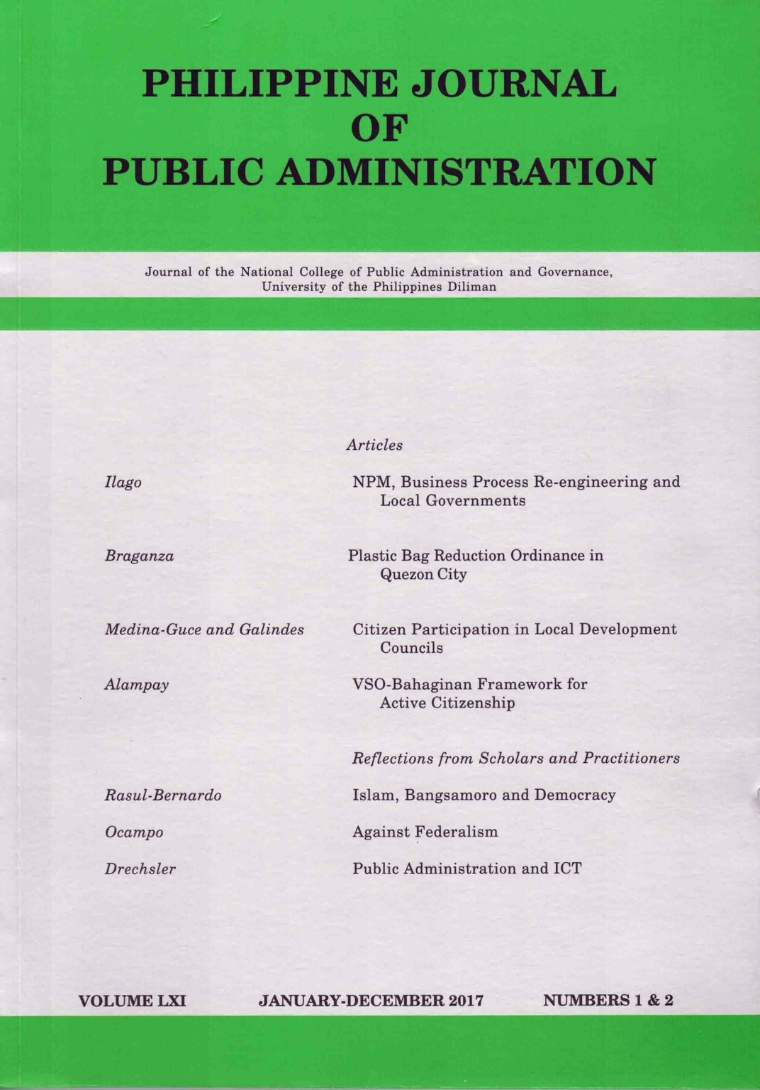 Philippine Journal of Public Administration Vol 61 No 12 – Philippine