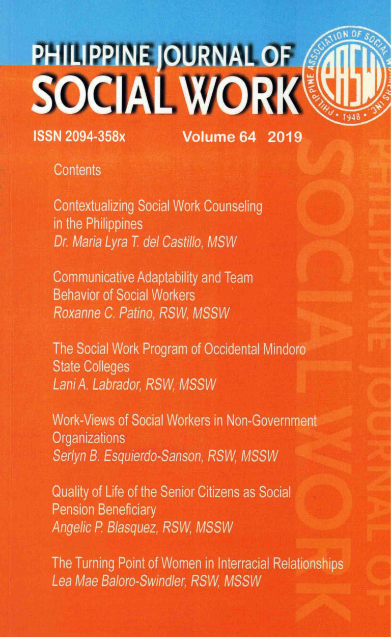 Philippine Journal Of Social Work Vol 64 – Philippine Social Science ...